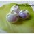 OFFERTA! 10 PZ PERLA PORCELLANA CON DECORO FIORE VIOLA 12X9mm