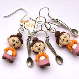  	Orecchini Signora Minù Pepperpot -fimo-idea regalo