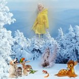 per Barbie: cappotto giallo con cappuccio