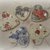 Cuori di gesso con mazzolino di fiori