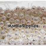 25 PZ PERLA IN FILIGRANA TONDA 6mm color ARGENTO SILVER