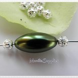 25 PZ PERLA IN FILIGRANA TONDA 4mm color ARGENTO SILVER