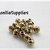 20 PZ MICROPERLA IN METALLO DECORATA TONDA 4mm color ORO
