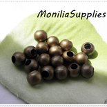 10 PZ PERLE IN METALLO LISCIO COLOR BRONZO 6 MM