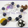 Bracciale "Pan di stelle Viola/Bianco" fimo cernit kawaii 