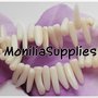 20 pz PERLE DENTINI RAMETTI CORALLO BAMBU' BIANCO BURRO