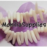 20 pz PERLE DENTINI RAMETTI CORALLO BAMBU' BIANCO BURRO