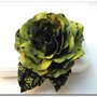 Spilla fiore di pelle. Pois.