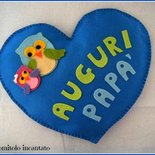 Cuscino con gufi "Festa del papà"