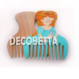pettine in legno decorato