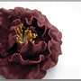 Spilla fiore di pelle. Bordò 