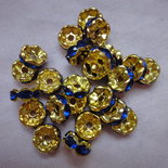 20 separatori oro con strass bluette mm.8
