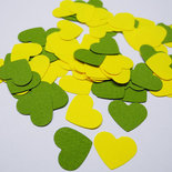 200 Coriandoli Cuore Giallo e Verde, Matrimonio, Decorazioni