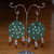 Orecchini crochet wire verdi