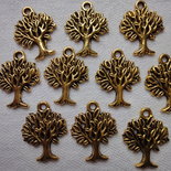 10 alberi dorati 22x17 mm.