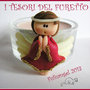 Bomboniera "Fufuangel Rosso" Angelo Battesimo Cresima Comunione Matrimonio Segnaposto fimo cernit kawaii