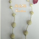 COLLANA ARTIGIANALE BIANCA-AVORIO ALL'UNCINETTO