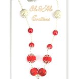 COLLANA ALL'UNCINETTO BIANCA E ROSSA