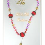 COLLANA REALIZZATA ALL'UNCINETTO CON PIETRE STILE SWAROWSKY DI VARIE TONALITA'