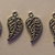 8 charms foglie metallo