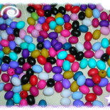 100 perline ovali in acrilico matte, colori assortiti, 8 mm