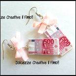 Orecchini 500€ idea regalo - euro - portafortuna