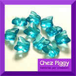 10 x perle a forma di mini farfalla - TURCHESE