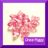 10 x perle a forma di mini farfalla - PINK