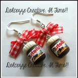 Orecchini MINI Nutella con fiocchetto
