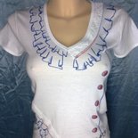 Tottò by design t-shirt liabel con merletto bianco cucito sopra