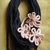 Collana blu cotone tricottino con margherite