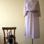 Pink 1980's vintage floral print summer dress. Made in U.S.A.