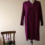 Purple 1980's vintage rayon/ polyester maternity dress, Made in U.S.A.