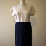 Black and white 1980's vintage triacetate/ polyester dress