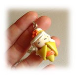 Collana kokeshi yellow fimo