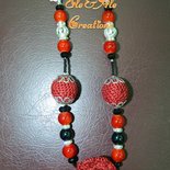 COLLANA COLOR RUGGINE REALIZZATA ALL'UNCINETTO