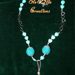 COLLANA TURCHESE PERSONALIZZABILE , REALIZZATA ALL'UNCINETTO