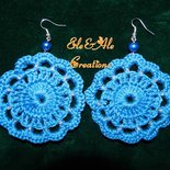 ORECCHINI BLU ALL'UNCINETTO