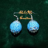 ORECCHINI  BLU ALL'UNCINETTO