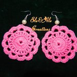 ORECCHINI FUCSIA ALL'UNCINETTO