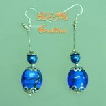 ORECCHINI PENDENTI BLU