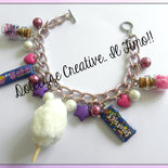 Bracciale Caramelle, smarties, big babol, zucchero filato e bottigliette con zuccherini
