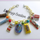 Bracciale Merendine e cioccolato: Bounty, lion, kinder cereali, philadelphia milka, m&m, kinder bueno e kit kat