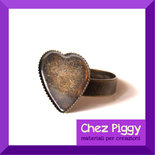 Base anello CUORE - bronzo Base anello CUORE - bronzo