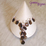 Collana smoky quartz e giada rosa