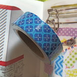 1 washi tape celeste a fiori blu