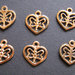 6 Charm ciondoli a cuore color oro