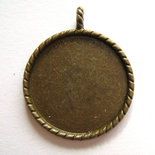 Base per cammeo o cabochon tono bronzo 26 mm