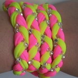 bracciale intrecciato fettuccia e swarosky