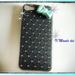 Cover IPHONE 5 nera con fiocco fimo verde tiffany+SCATOLINA REGALO!